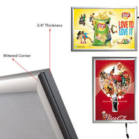 Silver 30 x 40 LED Light Box with Snap Frame Design Mounts in Portrait or Landscape Position.