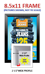 Quick Snap Frames 8.5x11 (2 1/2" Wide Edge Profile)