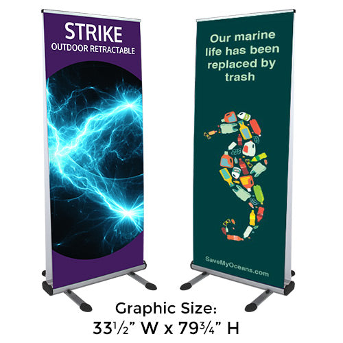 STRIKE Outdoor Retractable Banner Stand | 33.5