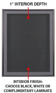 SwingFrame Designer Wall Metal Framed Display Case with 1" Deep Shadow Box in 10+ Sizes and Custom