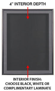 SwingFrame Designer Wall Metal Display Case 4" Deep in 12 Sizes