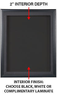 SwingFrame Designer Wood Display Case 2-Inches Deep in 12 Sizes | with Wall Mount Swing Open Cabinet