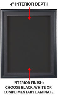 SwingFrame Designer Wall Wood Framed Display Case 4" Deep with 10+ Sizes and Custom Sizes