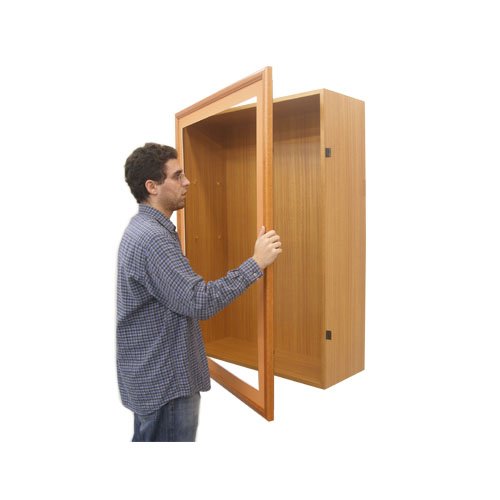 SwingFrame Designer Wood Framed Display Cases 2" Deep with Swing Open Large Shadow Box Cabinet in 25+ Sizes