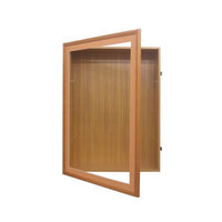 SwingFrame Designer Wood Framed Display Cases 4" Deep with Swing Open Large Shadow Box Cabinet in 25+ Sizes