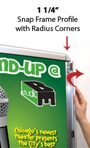 SwingSnaps Poster Snap Frames 8.5x11 (with Radius Corners)