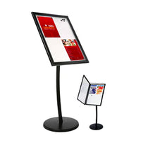 Lockable and Tilted Enclosed Whiteboard Magnetic Menu Frame rotates to desired orientation, portrait or landscape