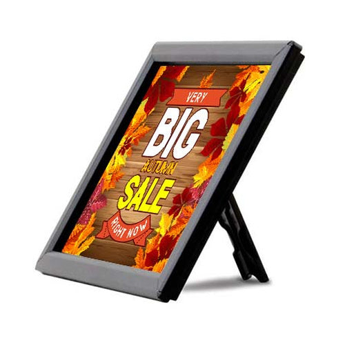 5x7 AD Promo Snap Frame in Black Metal Finish | Place on Counter Top, Tabletop, Shelf or Wall Mount