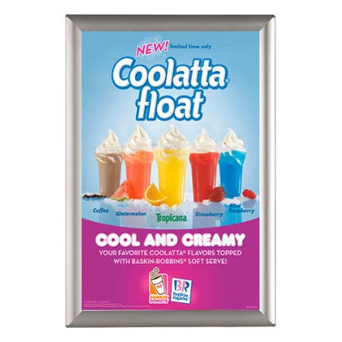 AD Promo Frame 11x17 Countertop Sign Frame | Silver Snap Frame with Built-in Easel or Wall Mount