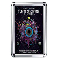 30x40 Wall Snap Frame Poster Sign Holder with 1" Rounded Corner Silver Frame Finish