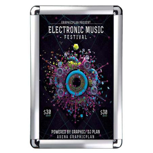 30x40 Wall Snap Frame Poster Sign Holder with 1" Rounded Corner Silver Frame Finish