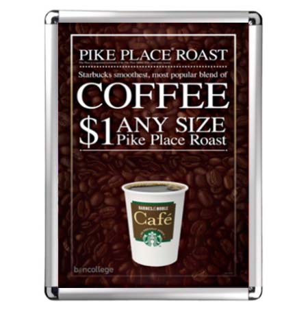 18 x 24 Poster Snap Frame, 1 1/4" Wide Silver Metal Frame Profile with Smooth Rounded Corners