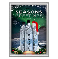 18x24 Safety Edge Corners Snap Frame Poster Sign Frames 1 1/4" Wide | Silver Frame with Rounded Mitered Corners