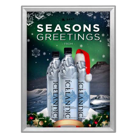 24x36 Safety Edge Corners Snap Frame Poster Sign Frames 1 1/4" Wide | Silver Frame with Rounded Mitered Corners