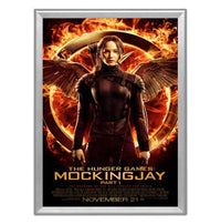 27x40 Safety Edge Corners Snap Frame Poster Sign Frames 1 1/4" Wide | Silver Frame with Rounded Mitered Corners