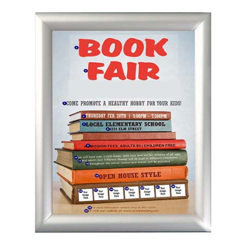 Two-Sided Window Display with Two 8.5 x 11 Snap Frame Sign Holders | Silver Frames 1" with High-Bond Adhesive Tape