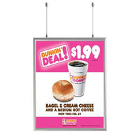 Ceiling Mount Display 22x28 Snap Frame Poster Sign Holder | Two-Sided, Silver Metal Frame Finish