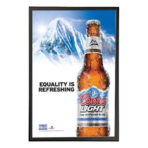Modern Locking, Wall Mount 24x36 Snap Frame Poster Sign Holder | Black Metal Picture Frame Finish
