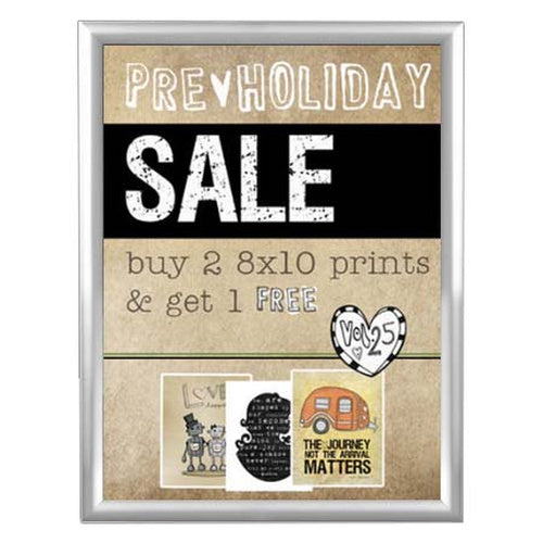 Thin 40x60 Snap Frame | Economical, Poster Sign Frame 1.77" Wide Profile | Extra-Large, Quick Change Silver Frame with Mitered Corners