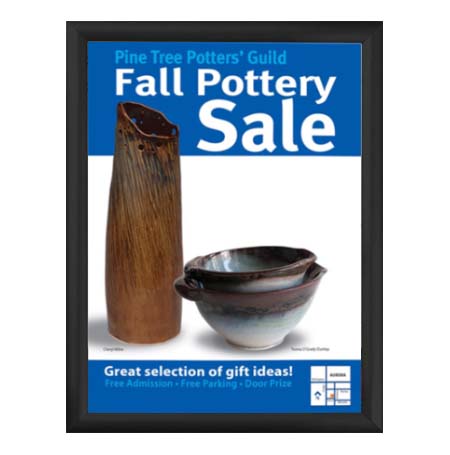 Economical, 8.5x11 Snap Frame with Slim .59" Wide Aluminum Profile | Fast Change, Black Sign Frame with Mitered Corners