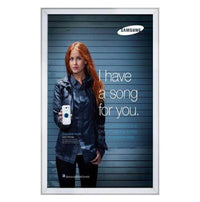 Slim 18x30 Snap Frame Poster Sign Frames .79" Wide | Silver Frame with Mitered Corners