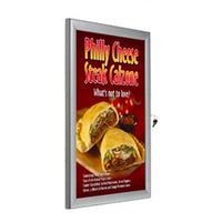 Outdoor Poster Display Frame 18x24 Side Locking Waterproof Cabinet | Narrow Depth Only 1.6" Wall Mount Portrait or Landscape | Silver Finish