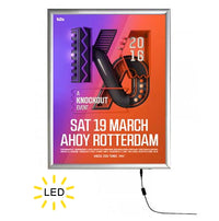 Slim LED 18x24 Light Box | Snap Open Frame | Silver Finish