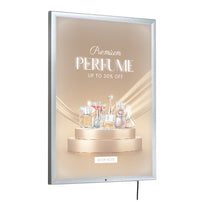 Outdoor 24x36 LED Light Box, Weatherproof Poster Snap Frame Locking with Silver Finish