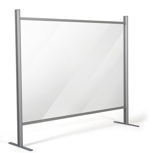 39.37" W x 39.37" H Adjustable Aluminum Frame Acrylic Countertop Sneeze Guard