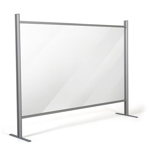 47.24" W x 39.37" H Adjustable Aluminum Frame Acrylic Countertop Sneeze Guard