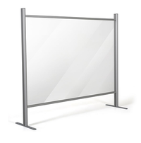 47.24" W x 47.24" H Adjustable Aluminum Frame Acrylic Countertop Sneeze Guard