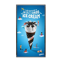 Extra Large 36 x 72 Frame, with Beveled Metal Slide-in Sign & Poster Frame, Quick Change