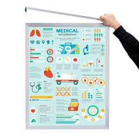 Large 27x41 Frame Euro-Style Top & Side Load Poster Frame Sign Holder Slide In Frame Design