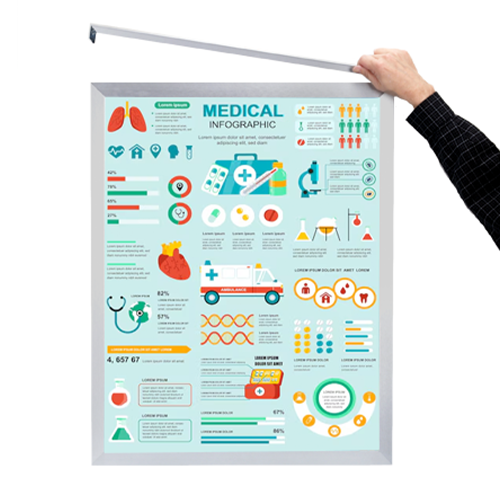 Large 27x41 Frame Euro-Style Top & Side Load Poster Frame Sign Holder Slide In Frame Design