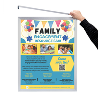 Large 36x42 Frame Euro-Style Top or Side Loading, with Quick Change Metal Slide-in Poster Sign Holder