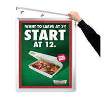 Designer Euro Style Slide In Picture Frame for Posters 12x18 + 1" Wide Matboard