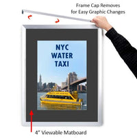 Designer Euro Style Slide In Picture Frame for Posters 11x17 + 4" Wide Matboard