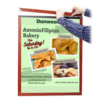 Quick Change Slide-in 11x14 Wood Frame Top Load, Side Load Poster Frame Sign Holder - in 10 Finishes