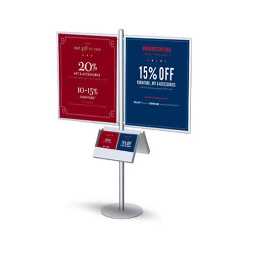 POSTO-STAND 8 Foot Slide-In Double Offset Sign Stand and Literature Holder 24x36