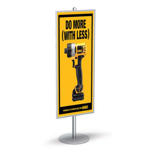 POSTO-STAND™ Quick Change Slide-in Poster Display 22x56 with Single-Sided Floor Stand Adjustable Configuration