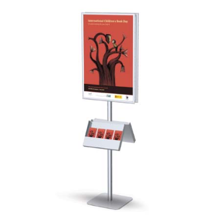 POSTO-STAND™ Slide-in Poster Display 24x36 Double-Sided, Adjustable with Two Frames and Optional Literature Holders
