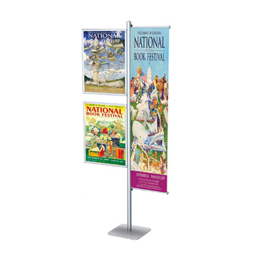 POSTO-STAND 8 Foot Slide-In and Graphic Rod Sign Stand 22x28 Double Frame
