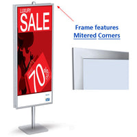 POSTO-STAND™ Sign Holder with 22x56 Poster Snap Frame | Double-Sided Frame with Weighted Base