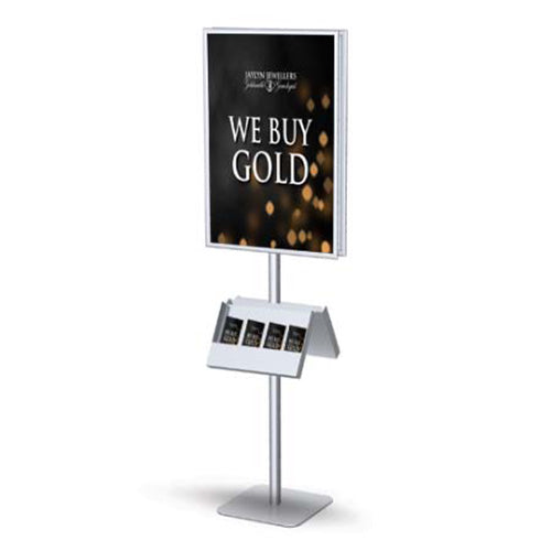 
POSTO-STAND™ Sign Stand with Double-Sided 24x36 Snap Frame and Optional Literature Holders

