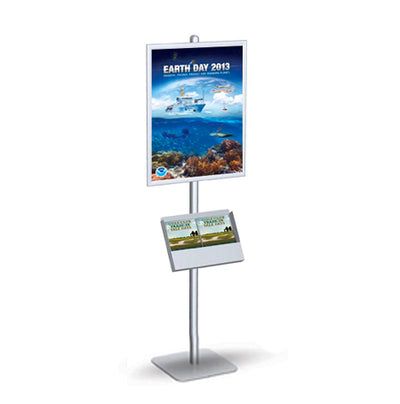 Poster Board Floor Display Pole with Adjustable Clamps