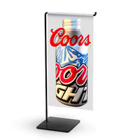 Wire Counter Top Banner Stand | Sign Holder Display Fits 12" x 25" Banner with Two-Sided Graphics