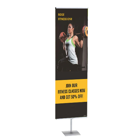 Snap Frame Banner Stand 30 Wide + Adjustable 36 to 96 Single