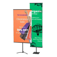 Snap Frame Banner Stand Floor Stand - 36" Wide, Single-Sided Banner Sign Holder Display with Adjustable Crossbar: 36" to 96"