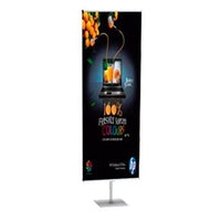 Snap Frame Banner Floor Stand with Two 36" Wide Crossbars, Adjustable, Double-Sided Aluminum Display + Permanent and Travel Bases