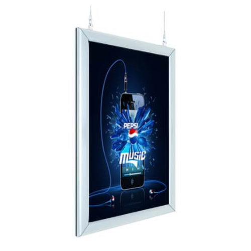 Light Weight Aluminum Ceiling Mount Rounded Edge Frame Hanging Poster Displays 22 x 28